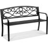 imageVEVOR Wood Outdoor Bench 2Person Garden Bench with Backrest and Armrests 800 lbs Load CapacityAllWeather Never Rot Patio Bench for Garden Park Yard Front PorchMetal