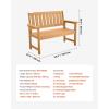 imageVEVOR Wood Outdoor Bench 2Person Garden Bench with Backrest and Armrests 800 lbs Load CapacityAllWeather Never Rot Patio Bench for Garden Park Yard Front PorchPlastic