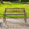 imageVEVOR Wood Outdoor Bench 2Person Garden Bench with Backrest and Armrests 800 lbs Load CapacityAllWeather Never Rot Patio Bench for Garden Park Yard Front PorchMetal
