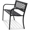 imageVEVOR Wood Outdoor Bench 2Person Garden Bench with Backrest and Armrests 800 lbs Load CapacityAllWeather Never Rot Patio Bench for Garden Park Yard Front PorchMetal