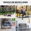 imageVEVOR Wood Outdoor Bench 2Person Garden Bench with Backrest and Armrests 800 lbs Load CapacityAllWeather Never Rot Patio Bench for Garden Park Yard Front PorchMetal