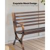 imageVEVOR Wood Outdoor Bench 2Person Garden Bench with Backrest and Armrests 800 lbs Load CapacityAllWeather Never Rot Patio Bench for Garden Park Yard Front PorchMetal