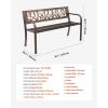 imageVEVOR Wood Outdoor Bench 2Person Garden Bench with Backrest and Armrests 800 lbs Load CapacityAllWeather Never Rot Patio Bench for Garden Park Yard Front PorchMetal