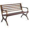 imageVEVOR Wood Outdoor Bench 2Person Garden Bench with Backrest and Armrests 800 lbs Load CapacityAllWeather Never Rot Patio Bench for Garden Park Yard Front PorchMetal