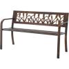 imageVEVOR Wood Outdoor Bench 2Person Garden Bench with Backrest and Armrests 800 lbs Load CapacityAllWeather Never Rot Patio Bench for Garden Park Yard Front PorchMetal