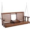 imageVEVOR Wood Porch Swing 55FT Patio Bench Swing for Courtyard ampamp Garden Upgraded 880 lbs Strong Load Capacity Heavy Duty Swing Chair Bench with Hanging Chains for Outdoors BrownBrown