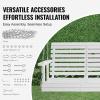 imageVEVOR Wood Porch Swing 55FT Patio Bench Swing for Courtyard ampamp Garden Upgraded 880 lbs Strong Load Capacity Heavy Duty Swing Chair Bench with Hanging Chains for Outdoors BrownWhite