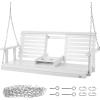 imageVEVOR Wood Porch Swing 55FT Patio Bench Swing for Courtyard ampamp Garden Upgraded 880 lbs Strong Load Capacity Heavy Duty Swing Chair Bench with Hanging Chains for Outdoors BrownWhite