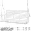 imageVEVOR Wood Porch Swing 55FT Patio Bench Swing for Courtyard ampamp Garden Upgraded 880 lbs Strong Load Capacity Heavy Duty Swing Chair Bench with Hanging Chains for Outdoors BrownWhite