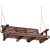imageVEVOR Wood Porch Swing 55FT Patio Bench Swing for Courtyard ampamp Garden Upgraded 880 lbs Strong Load Capacity Heavy Duty Swing Chair Bench with Hanging Chains for Outdoors BrownBrown