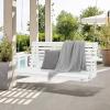 imageVEVOR Wood Porch Swing 55FT Patio Bench Swing for Courtyard ampamp Garden Upgraded 880 lbs Strong Load Capacity Heavy Duty Swing Chair Bench with Hanging Chains for Outdoors BrownWhite