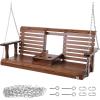 imageVEVOR Wood Porch Swing 55FT Patio Bench Swing for Courtyard ampamp Garden Upgraded 880 lbs Strong Load Capacity Heavy Duty Swing Chair Bench with Hanging Chains for Outdoors BrownBrown