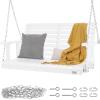 imageVEVOR Wood Porch Swing 55FT Patio Bench Swing for Courtyard ampamp Garden Upgraded 880 lbs Strong Load Capacity Heavy Duty Swing Chair Bench with Hanging Chains for Outdoors BrownWhite
