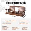 imageVEVOR Wood Porch Swing 55FT Patio Bench Swing for Courtyard ampamp Garden Upgraded 880 lbs Strong Load Capacity Heavy Duty Swing Chair Bench with Hanging Chains for Outdoors BrownBrown