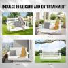 imageVEVOR Wood Porch Swing 55FT Patio Bench Swing for Courtyard ampamp Garden Upgraded 880 lbs Strong Load Capacity Heavy Duty Swing Chair Bench with Hanging Chains for Outdoors BrownWhite