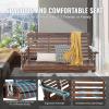 imageVEVOR Wood Porch Swing 55FT Patio Bench Swing for Courtyard ampamp Garden Upgraded 880 lbs Strong Load Capacity Heavy Duty Swing Chair Bench with Hanging Chains for Outdoors BrownBrown