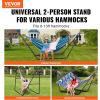 imageVEVOR Wooden Hammock Stand 475 lbs Capacity Universal 2 Person Hammock Frame Fits 913 ft Hammocks Larch Wood Arc Adjustable Stand for Hammock with Chain and Carabiner for Outdoor and IndoorUniversal Atype
