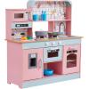 imageVEVOR Wooden Play Kitchen Toy Play Kitchen for Kids with Lights and Sounds Toddler Kitchen with Ice Maker Oven Sink Microwaves Fridge and Utensil and Fruit Accessory for Toddlers Ages 38 PinkPink