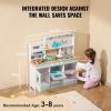 imageVEVOR Wooden Play Kitchen Toy Play Kitchen for Kids with Lights and Sounds Toddler Kitchen with Ice Maker Oven Sink Microwaves Fridge and Utensil and Fruit Accessory for Toddlers Ages 38 PinkWhite