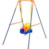 imageVEVOR Wooden Swing Set 10 in 1 Playground Sets for Backyards 2 Swings 6FT Slide Trapeze Bar Flat Step LadderLarge Upper Fort with Kitchen Toys Rock Wall Picnic Table Sandbox Scaling LadderPlastic Seat with 4 Sandbags