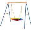 imageVEVOR Wooden Swing Set 10 in 1 Playground Sets for Backyards 2 Swings 6FT Slide Trapeze Bar Flat Step LadderLarge Upper Fort with Kitchen Toys Rock Wall Picnic Table Sandbox Scaling Ladder900D Fabric 1Seat