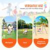imageVEVOR Wooden Swing Set 10 in 1 Playground Sets for Backyards 2 Swings 6FT Slide Trapeze Bar Flat Step LadderLarge Upper Fort with Kitchen Toys Rock Wall Picnic Table Sandbox Scaling LadderSaucer