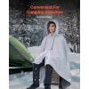 imageVEVOR Wool Camping Blanket Large Warm Stadium Blanket Flame Retardant Great for Outdoors Picnics Hiking Sports Events Travel Car ampamp Bushcraft Survival Kits 64quot x 88quot Striped Throw BlanketLight Grey