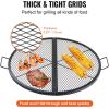 imageVEVOR XMarks Fire Pit Grill Grate Round Cooking Grate Heavy Duty Steel Campfire BBQ Grill Grid with Handle and Support X Wire Portable Camping Cookware for Outside Party ampamp Gathering 36 Inch Black36Foldable