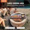 imageVEVOR XMarks Fire Pit Grill Grate Round Cooking Grate Heavy Duty Steel Campfire BBQ Grill Grid with Handle and Support X Wire Portable Camping Cookware for Outside Party ampamp Gathering 36 Inch Black3215inchRectangle