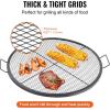 imageVEVOR XMarks Fire Pit Grill Grate Round Cooking Grate Heavy Duty Steel Campfire BBQ Grill Grid with Handle and Support X Wire Portable Camping Cookware for Outside Party ampamp Gathering 36 Inch Black36 inch
