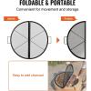 imageVEVOR XMarks Fire Pit Grill Grate Round Cooking Grate Heavy Duty Steel Campfire BBQ Grill Grid with Handle and Support X Wire Portable Camping Cookware for Outside Party ampamp Gathering 36 Inch Black36Foldable