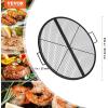 imageVEVOR XMarks Fire Pit Grill Grate Round Cooking Grate Heavy Duty Steel Campfire BBQ Grill Grid with Handle and Support X Wire Portable Camping Cookware for Outside Party ampamp Gathering 36 Inch Black36Foldable