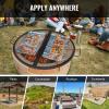 imageVEVOR XMarks Fire Pit Grill Grate Round Cooking Grate Heavy Duty Steel Campfire BBQ Grill Grid with Handle and Support X Wire Portable Camping Cookware for Outside Party ampamp Gathering 36 Inch Black36Foldable