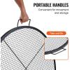 imageVEVOR XMarks Fire Pit Grill Grate Round Cooking Grate Heavy Duty Steel Campfire BBQ Grill Grid with Handle and Support X Wire Portable Camping Cookware for Outside Party ampamp Gathering 36 Inch Black36 inch