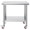 imageVevor Stainless Steel 900x600x800 mm Commercial Kitchen Prep ampamp Heavy Duty Metal Work Table with Adjustable Feet for Restaurant Home and Hotel  Industrial ampamp Scientific24 x 36 x 32 Inch