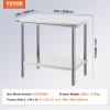 imageVevor Stainless Steel 900x600x800 mm Commercial Kitchen Prep ampamp Heavy Duty Metal Work Table with Adjustable Feet for Restaurant Home and Hotel  Industrial ampamp Scientific243632In
