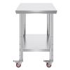 imageVevor Stainless Steel 900x600x800 mm Commercial Kitchen Prep ampamp Heavy Duty Metal Work Table with Adjustable Feet for Restaurant Home and Hotel  Industrial ampamp Scientific24 x 36 x 32 Inch