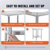 imageVevor Stainless Steel 900x600x800 mm Commercial Kitchen Prep ampamp Heavy Duty Metal Work Table with Adjustable Feet for Restaurant Home and Hotel  Industrial ampamp Scientific242432In