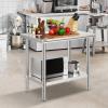 imageVevor Stainless Steel 900x600x800 mm Commercial Kitchen Prep ampamp Heavy Duty Metal Work Table with Adjustable Feet for Restaurant Home and Hotel  Industrial ampamp Scientific243632In