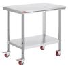imageVevor Stainless Steel 900x600x800 mm Commercial Kitchen Prep ampamp Heavy Duty Metal Work Table with Adjustable Feet for Restaurant Home and Hotel  Industrial ampamp Scientific24 x 36 x 32 Inch