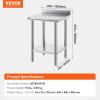 imageVevor Stainless Steel 900x600x800 mm Commercial Kitchen Prep ampamp Heavy Duty Metal Work Table with Adjustable Feet for Restaurant Home and Hotel  Industrial ampamp Scientific242434In