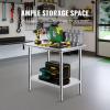 imageVevor Stainless Steel 900x600x800 mm Commercial Kitchen Prep ampamp Heavy Duty Metal Work Table with Adjustable Feet for Restaurant Home and Hotel  Industrial ampamp Scientific243632In