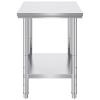 imageVevor Stainless Steel 900x600x800 mm Commercial Kitchen Prep ampamp Heavy Duty Metal Work Table with Adjustable Feet for Restaurant Home and Hotel  Industrial ampamp Scientific243032In