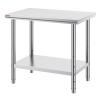 imageVevor Stainless Steel 900x600x800 mm Commercial Kitchen Prep ampamp Heavy Duty Metal Work Table with Adjustable Feet for Restaurant Home and Hotel  Industrial ampamp Scientific243632In