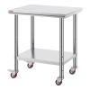 imageVevor Stainless Steel 900x600x800 mm Commercial Kitchen Prep ampamp Heavy Duty Metal Work Table with Adjustable Feet for Restaurant Home and Hotel  Industrial ampamp Scientific302433In