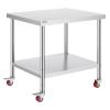 imageVevor Stainless Steel 900x600x800 mm Commercial Kitchen Prep ampamp Heavy Duty Metal Work Table with Adjustable Feet for Restaurant Home and Hotel  Industrial ampamp Scientific363034In
