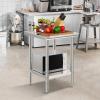 imageVevor Stainless Steel 900x600x800 mm Commercial Kitchen Prep ampamp Heavy Duty Metal Work Table with Adjustable Feet for Restaurant Home and Hotel  Industrial ampamp Scientific242432In