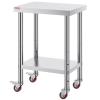 imageVevor Stainless Steel 900x600x800 mm Commercial Kitchen Prep ampamp Heavy Duty Metal Work Table with Adjustable Feet for Restaurant Home and Hotel  Industrial ampamp Scientific241834In