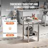 imageVevor Stainless Steel 900x600x800 mm Commercial Kitchen Prep ampamp Heavy Duty Metal Work Table with Adjustable Feet for Restaurant Home and Hotel  Industrial ampamp Scientific242434In