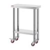 imageVevor Stainless Steel 900x600x800 mm Commercial Kitchen Prep ampamp Heavy Duty Metal Work Table with Adjustable Feet for Restaurant Home and Hotel  Industrial ampamp Scientific241234In